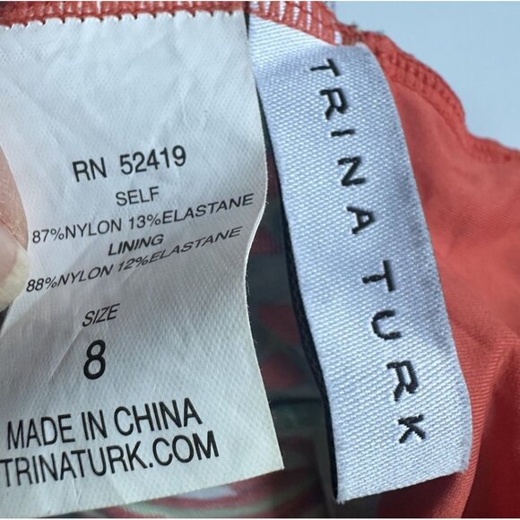 Trina Turk Zanzibar Multi Color Pattern Tankini Top Swimsuit Size 8 Bright - Picture 5 of 9